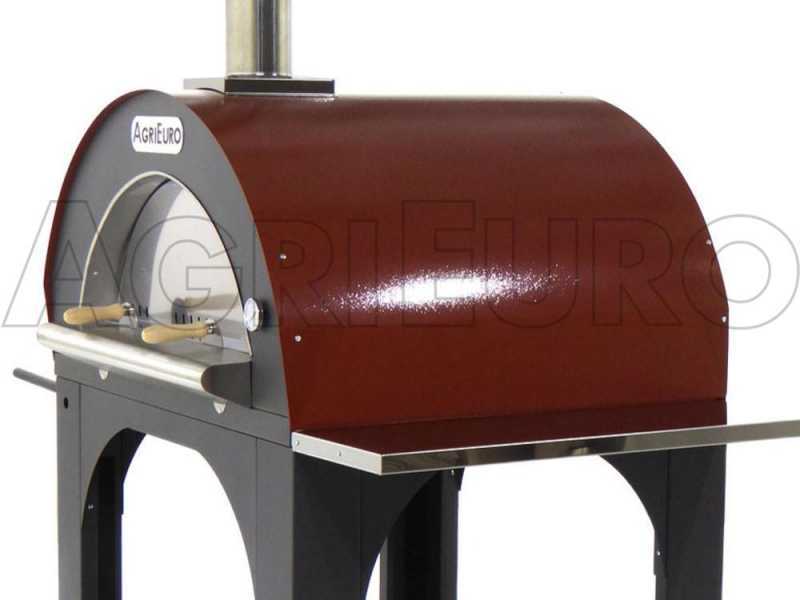 AgriEuro Premium Line Cibus Red - Outdoor wood-fired pizza oven 100x80 - 5 pizzas