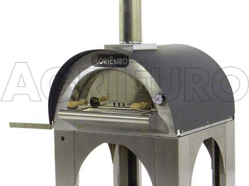 AgriEuro Premium Line Cibus Inox - Outdoor wood-fired pizza oven 60x60 - 2 pizzas