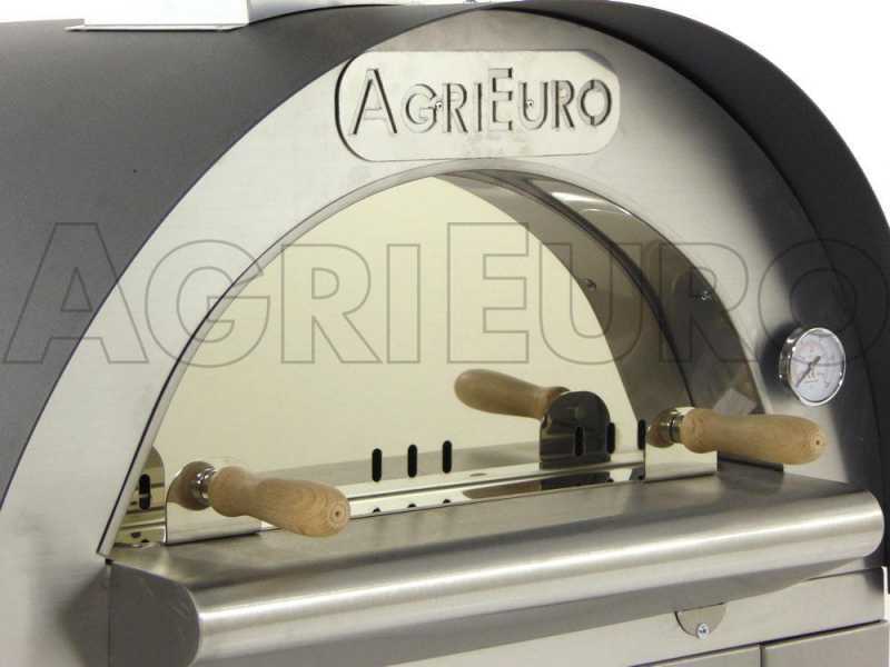 AgriEuro Premium Line Cibus Inox - Outdoor wood-fired pizza oven 60x60 - 2 pizzas