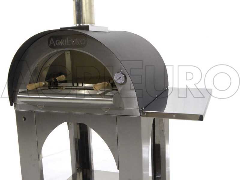 AgriEuro Premium Line Cibus Inox - Outdoor wood-fired pizza oven 60x60 - 2 pizzas