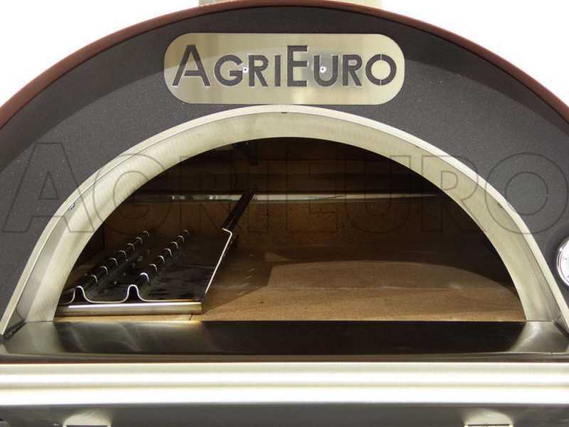 AgriEuro Premium Line Cibus Red - Forno a legna per pizza da esterno 60x60 - 2 pizze