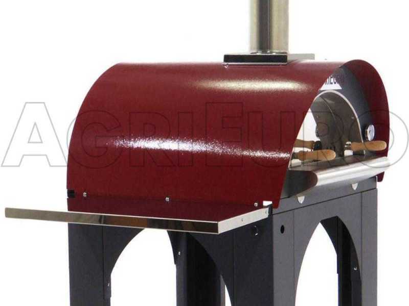 AgriEuro Premium Line Cibus Red - Forno a legna per pizza da esterno 60x60 - 2 pizze