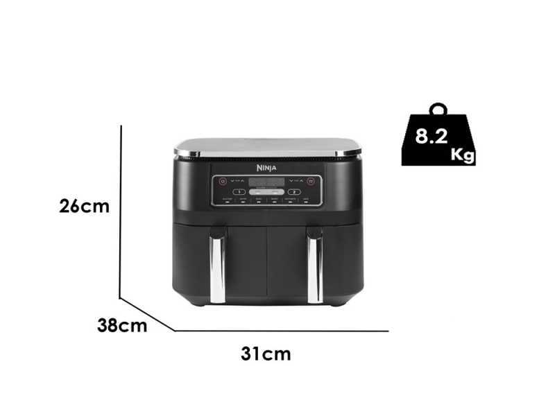 Ninja dual zone air fryer dimensions top
