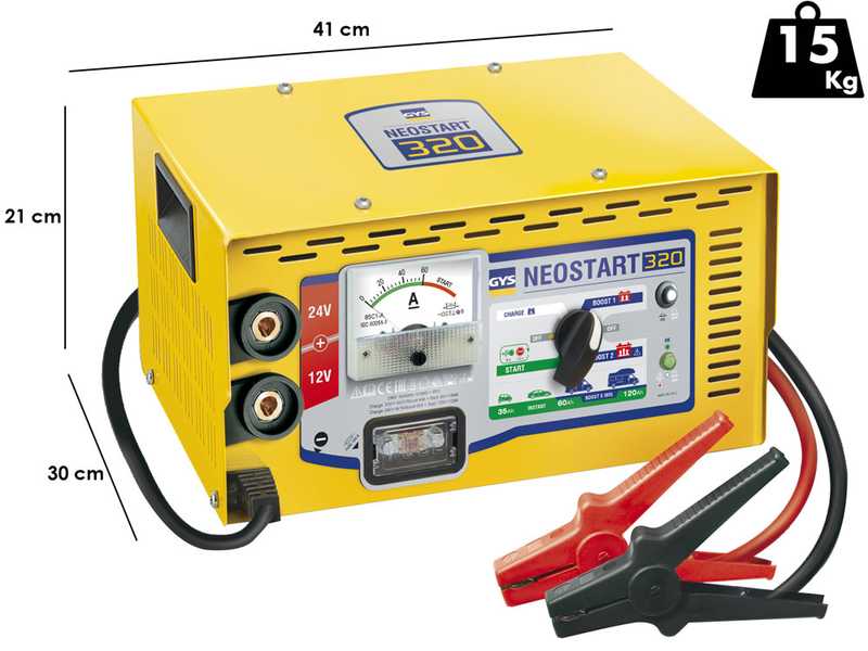 GYS Neostart 320 - Automatic Battery Charger and Starter - 12/24V