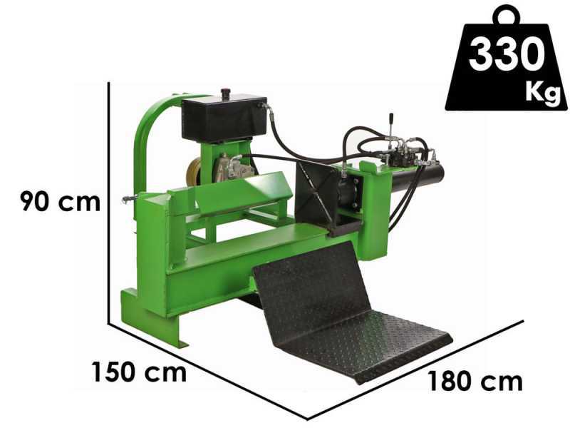 Tractor-mounted log splitter 25T - Horizontal - Hydraulic loading platform