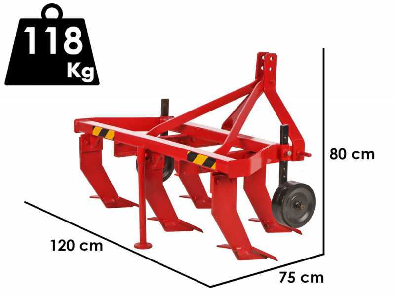 Agricultural subsoiler light series 120 - 5 elements - Steel wheels