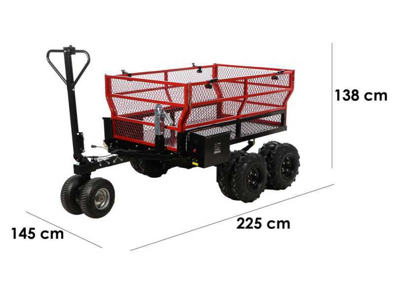 GeoTech-Pro E-Truck 600 - 48V 15Ah Battery Electric Wheelbarrow with Trailer