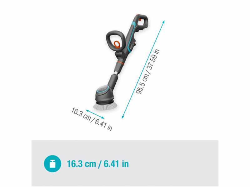 Gardena AquaBrush Compact 02/18V - Cordless floor cleaner - with starter kit 18V - 2.5Ah