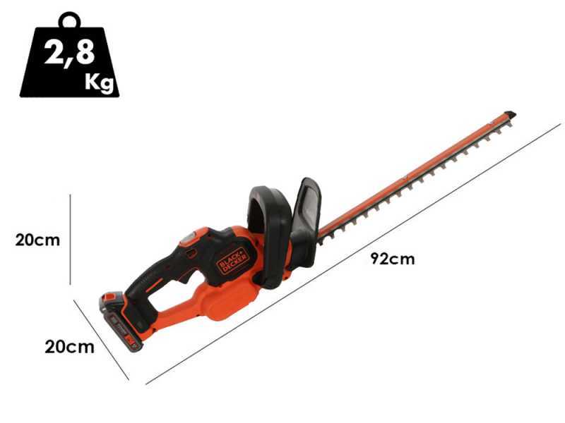 Black &amp; Decker GTC18452PC-QW - Battery-powered Hedge Trimmer - 18V 2Ah Lithium Battery