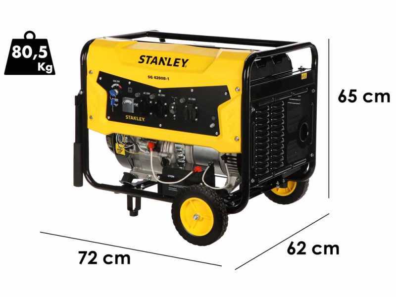 Stanley SG 4200B-1 - Petrol Generator - AVR - 4.3 kW - Continuous 4.0 kW Single Phase