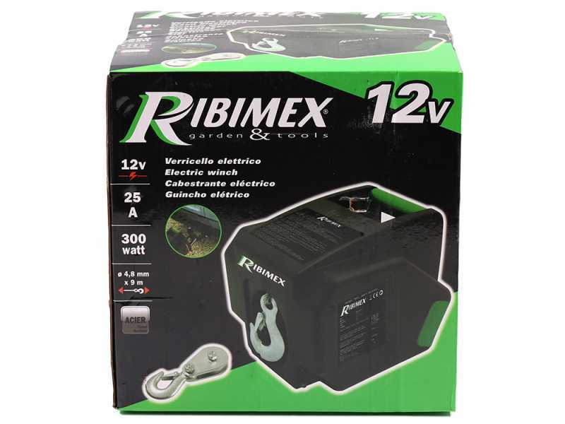 Ribimex PE12V - Battery-operated electric winch 12V - With remote control
