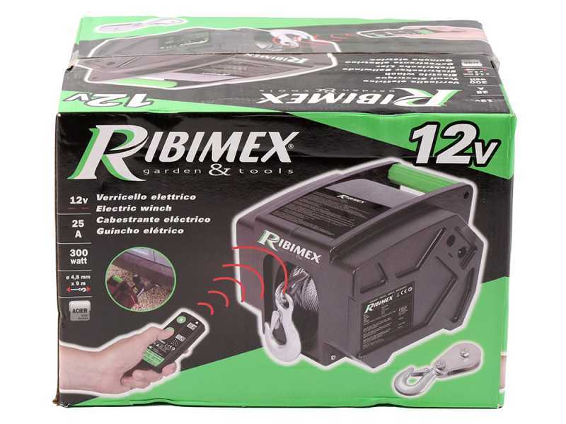 Ribimex PE12V/T1 - 12V battery-operated electric winch - With radio remote control