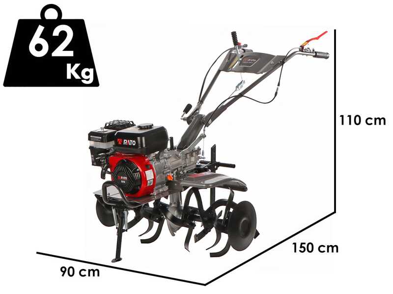 Italian Power RG 3.6-75Q-Z - Petrol-driven rotary tiller 7 HP - Rato R210 engine