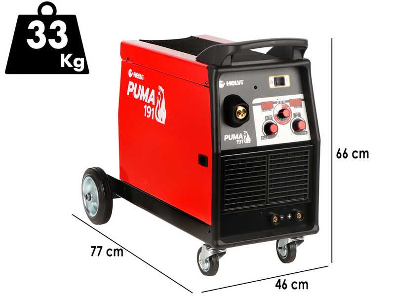HELVI Puma 191 - Multiprocessing Inverter Welding Machine (MIG-MAG/MMA/TIG), Direct Current (DC)