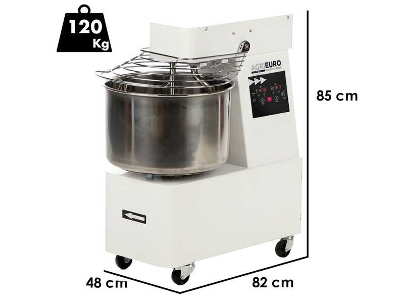 Mixer 4000 T-2G DIG - Spiral Mixer - 32 Kg Three-phase with 2 Speeds - Digital Screen