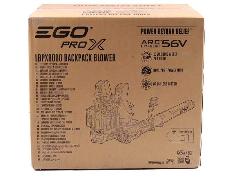 EGO LBPX8000 - Battery-powered backpack blower - WITHOUT BATTERY AND BATTERY CHARGER
