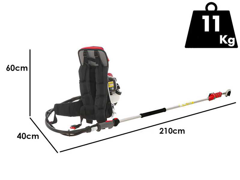 Blue Bird GX50 - Brushcutter + Shaker with hitch cm 180 Honda backpack engine - Shaker