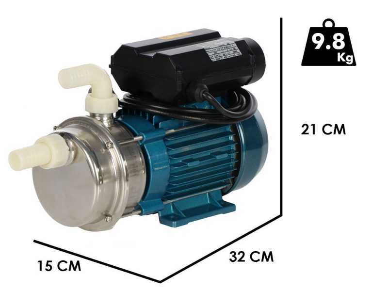 Tellarini ALM 25 MS - Electric Stainless Steel Transfer Pump - NYLON Straight + Curved Fittings