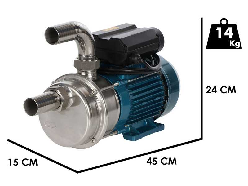 Tellarini ALT 40 - Stainless steel electric oil transfer pump - Straight + curved stainless steel connector - Three-phase - 400V - Choose your connectors!