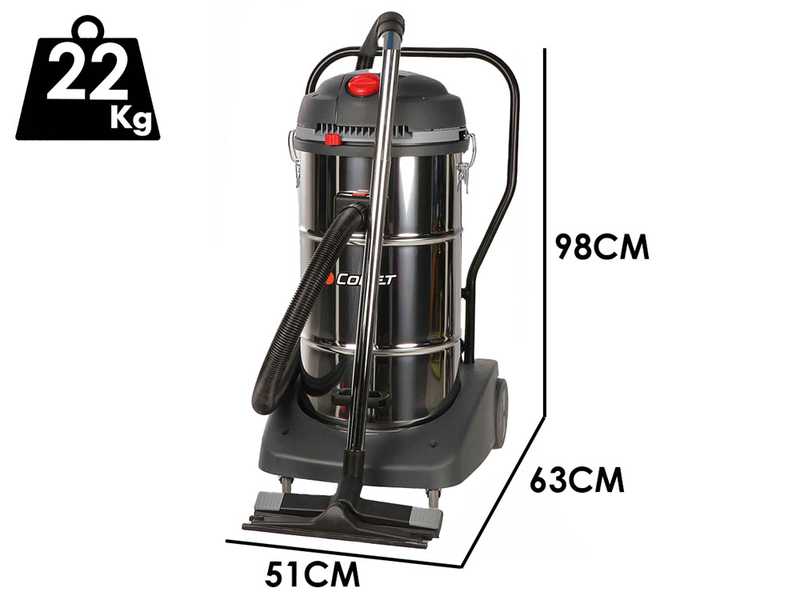 Comet CVP 365 XB - Vacuum cleaner - 65 l - Dust and liquids - Stainless steel - Removable drum