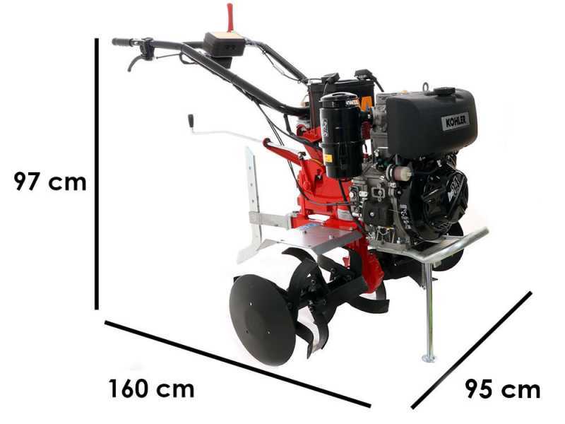Diesse DS84 - 11 HP Diesel Garden Tiller - Lombardini/Kohler 1KD15-440 Electric Start