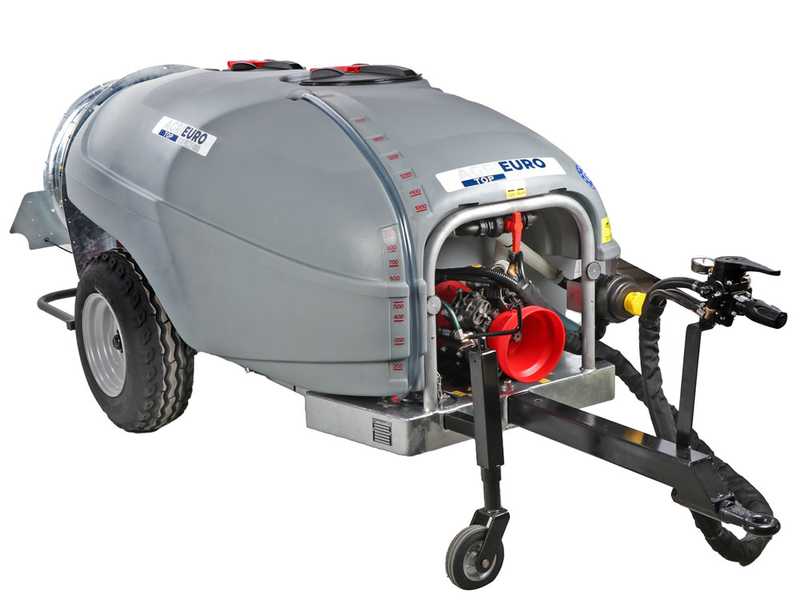 Trailed mist blower Gray T Car 1500/90 with tractor attachment for spraying - Capacity 1500L - Pump AR1203