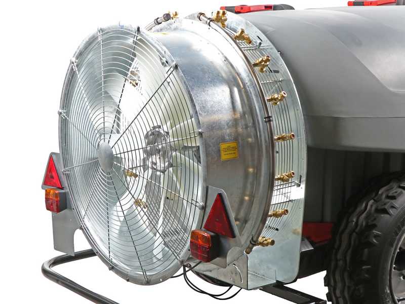 Trailed mist blower Gray T Car 1500/90 with tractor attachment for spraying - Capacity 1500L - Pump AR1203
