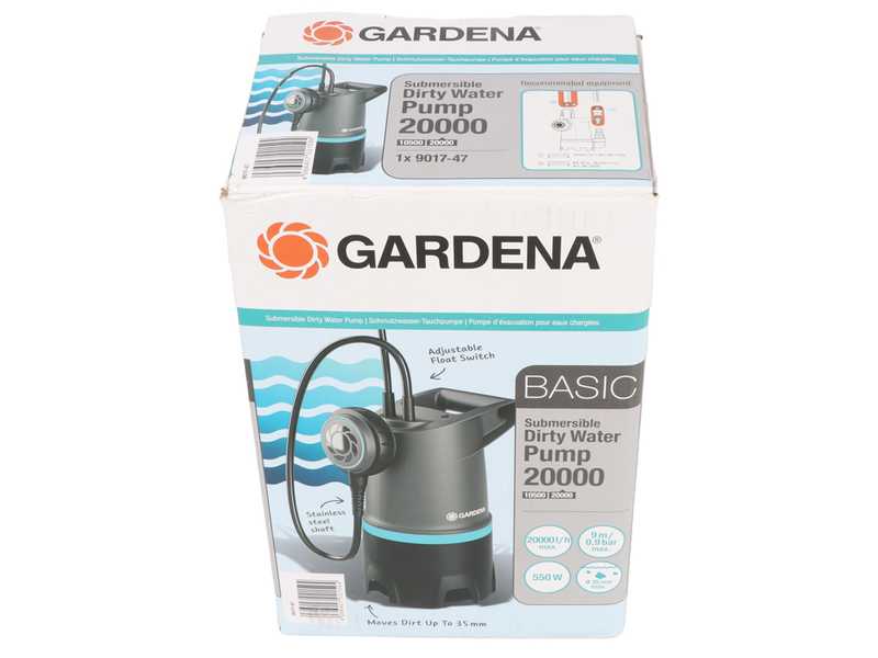 Gardena 20000 BASIC - Electric submersible pump for dirty water - Integrated float switch