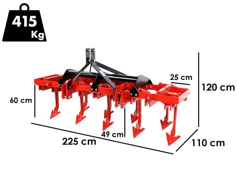Heavy Duty Reinforced Harrow CMPR9/7 Series - Working Width 225cm - 9 Tines