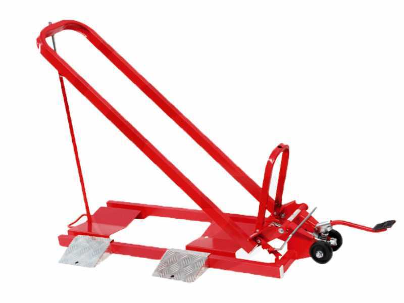 Hydraulic lifter for ride on mowers and lawn mowers, lifting platform - 500 kg max. lifting capacity