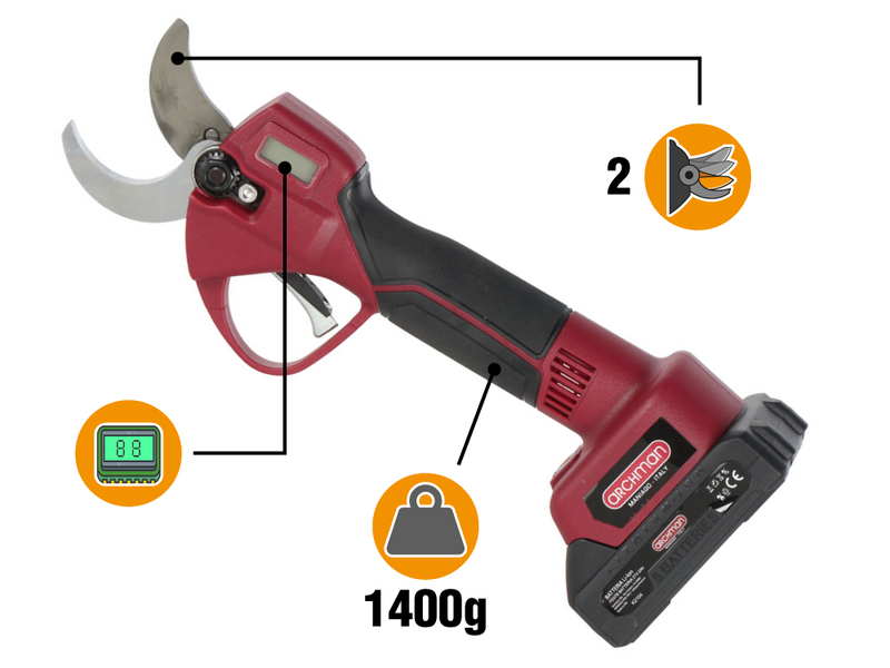 Archman FE07-40A - Battery pruning shear - 2x 21V 2Ah - &Oslash; 40 mm