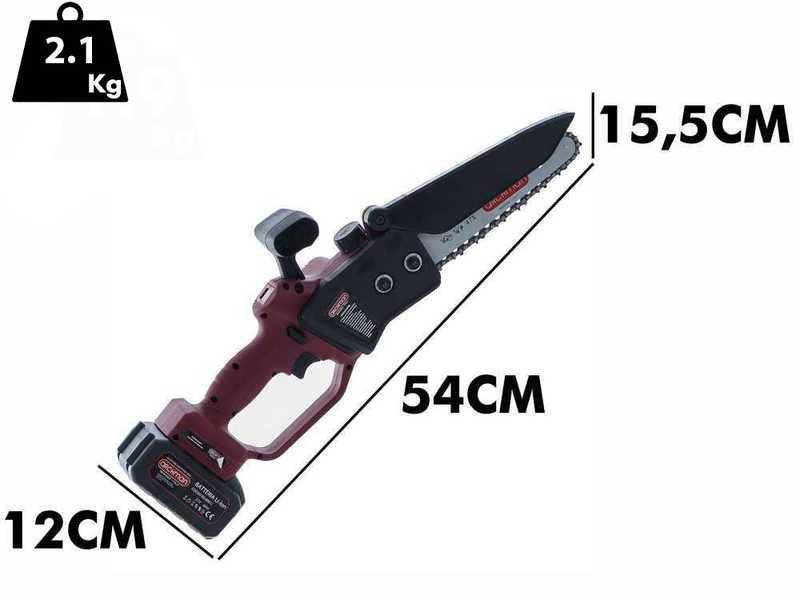 Archman PE01X - Battery-powered electric pruner + extension pole - 205-265 cm - 2x 21V 4Ah