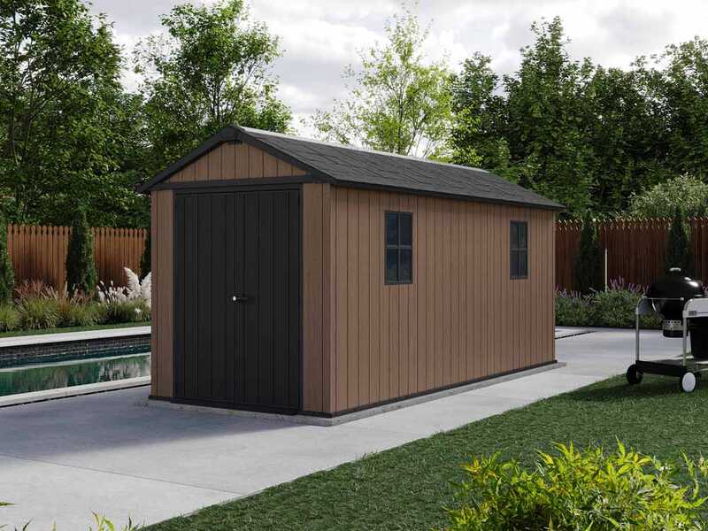 Keter Newton plus 7515/1575 - Garden shed - With double door and windows