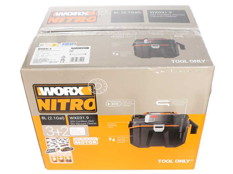 Worx Nitro WX031.9 - Portable wet and dry vacuum cleaner - WITHOUT BATTERIES AND CHARGER