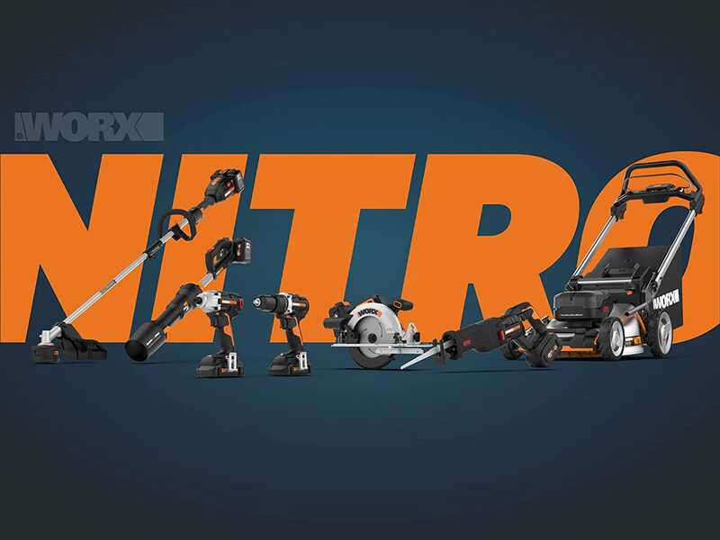 Worx Nitro WG737E - Battery-powered Lawn Mower - 2x20V/4Ah + Free: 2x20V/4Ah batteries  - 37cm Cutting Width