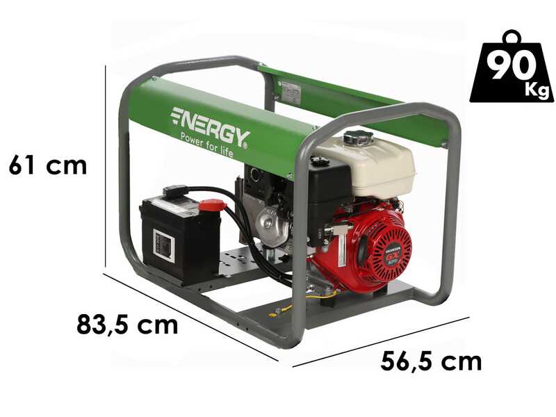 Single-phase power generator 4.4 kw - Energy EY-5.5MBE-A - Honda engine