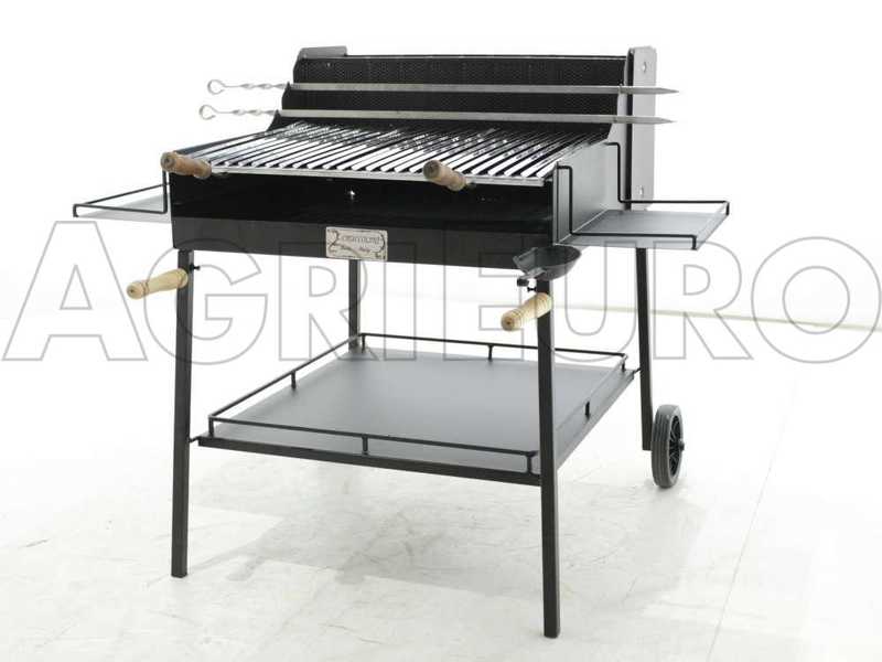 Cruccolini Fuocone Umbria 70x58 Wood-fired Barbecue in Sheet Metal with Stainless Steel Grid