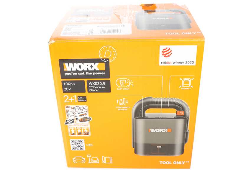 Worx WX030 - Cordless Handheld Vacuum Cleaner - 20V 2.0Ah