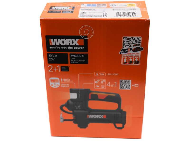 Worx WX092.9 - Cordless Electric Compressor - WITHOUT BATTERIES AND CHARGER