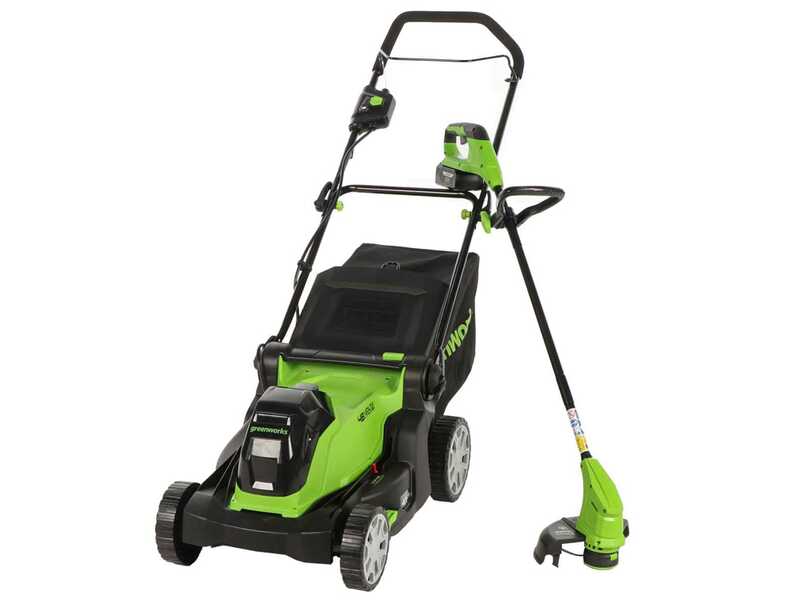 Greenworks G48LM41ST25K2X - Battery Lawnmower + Battery Trimmer Kit - 48V - 2x 24V/2Ah