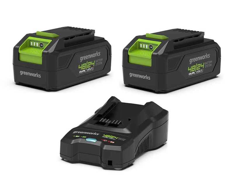 Greenworks G48LM41ST25K2X - Battery Lawnmower + Battery Trimmer Kit - 48V - 2x 24V/2Ah