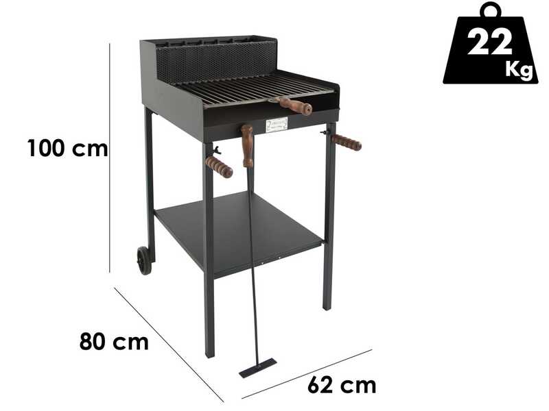 Cruccolini Fuocone Oliveto - Handmade Iron Wood and Charcoal Barbecue