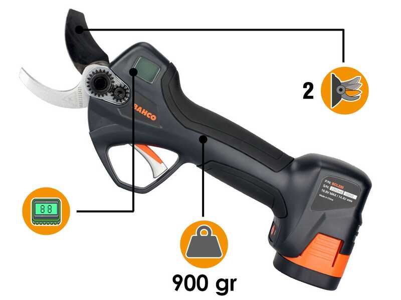 Bahco BCL235 - Battery Pruning Shears - 2x 14.4V 2.5 Ah