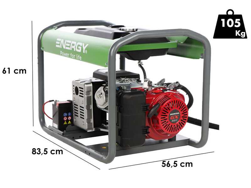 Energy EY-7MBE-A - Petrol Power Generator - 6 kW - Continuous 5.4 kW Three-phase + ATS