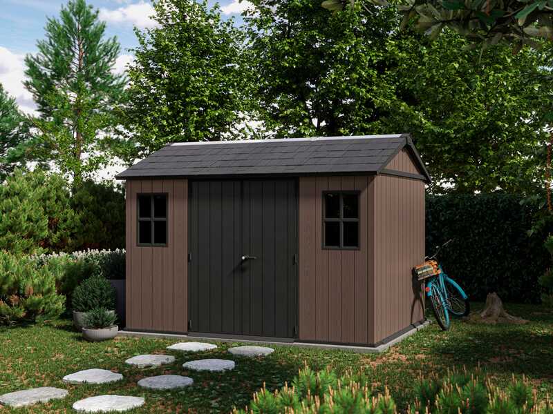 Keter Newton plus 7511/1175 - Garden shed - With double-leaf door and windows