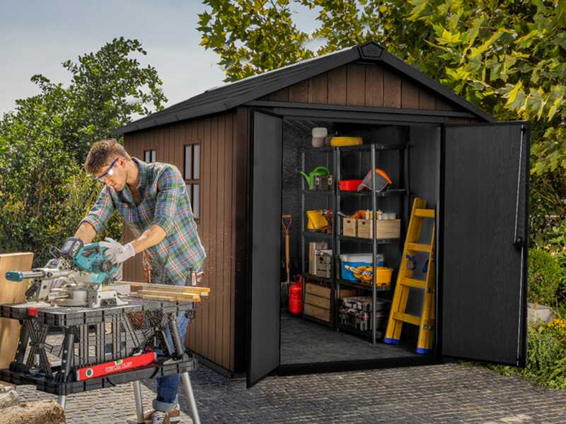 Keter Newton plus 7511/1175 - Garden shed - With double-leaf door and windows