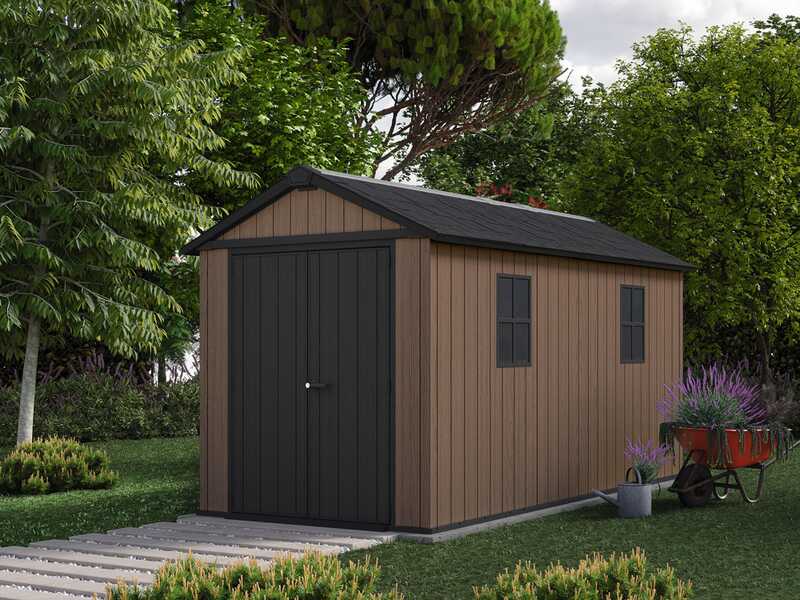 Keter Newton plus 7513/1375 - Garden shed - With double door and windows - 230x413x246 cm