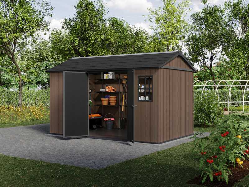 Keter Newton plus 7513/1375 - Garden shed - With double door and windows - 230x413x246 cm