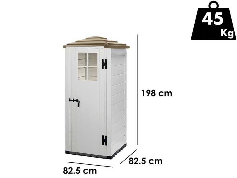 Garofalo Tuscany Evo 80 Pagoda - Tool Shed - With Window - 82.5x82.5x198 cm