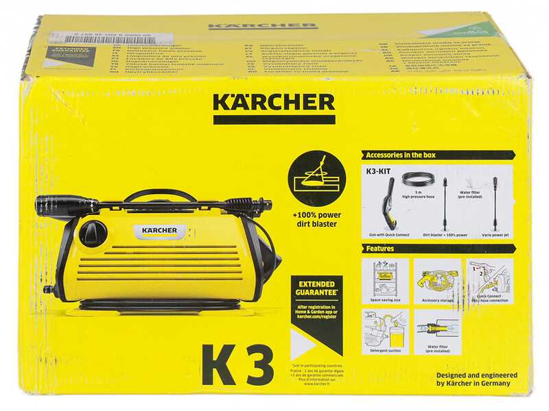 Karcher K3 Horizontal Plus - Cold Water Portable Pressure Washer - 120 bar - 380 l/h